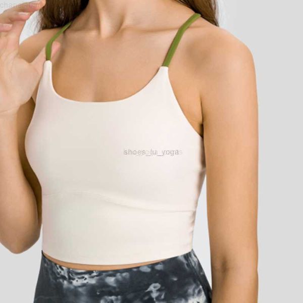 

ll yoga align lu-07 lu women's yoga underwear fitness sports outdoor vest suspenders beautiful back quick-drying shock-proof chest pad