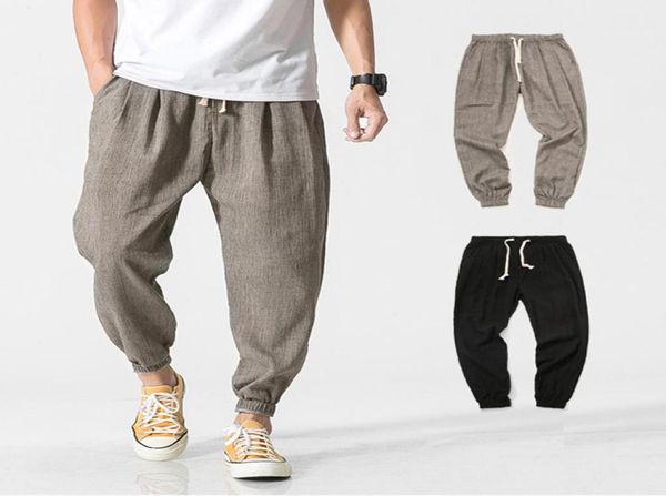 

brand casual harem pants men jogger pants men fitness trousers male chinese traditional harajuku 2019 summer clothe5351368, Black