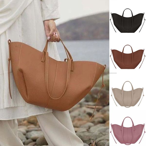 

le cyme mini large tote bag full grain textured leather new designer magnetic buckle closure women handbags big capacity totes