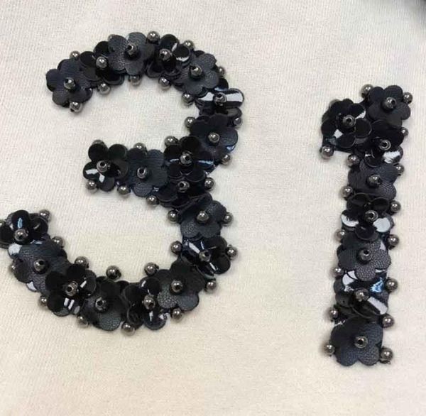 

cosmicchic runway highend hoodie flower letters beading sport sweatshirt women oneck long sleeved casual loose cotton pullover4472275, Black