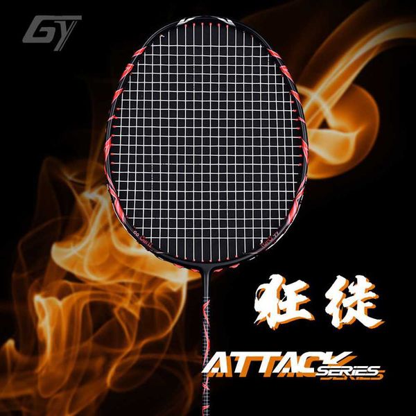 

badminton rackets guangyu badminton racket 4u carbon slightly hard max string pull 33-35lbs equilibrium 308-310mm attacking style q230901