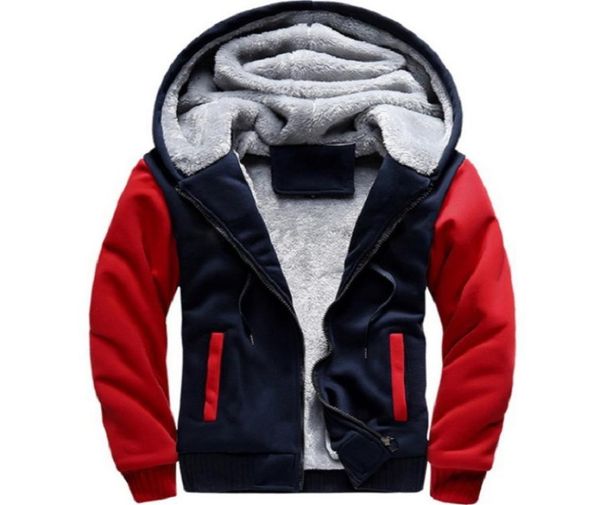 

men039s winter thicken fleece sherpa lined zip up hoodie heavyweight jacket6404756, Black;brown
