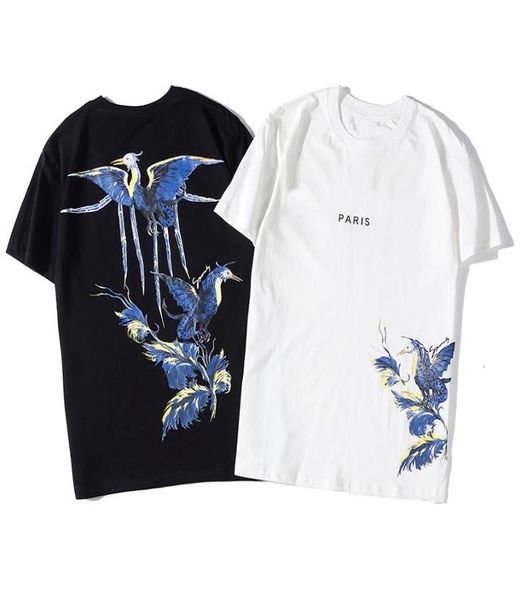 

men women stylist t shirt mens bird print short sleeve summer mens round neck tees8581175, White;black