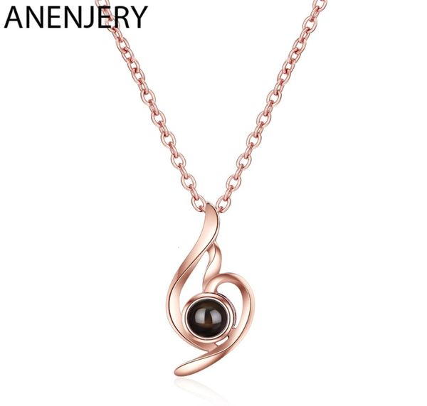 

classic heart shaped 925 sterling silver projection necklaces i love you gift necklaces for women6382299