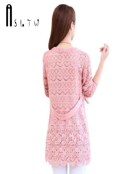 

fashionasltw spring and autumn female cardigan long sleeve hollow lace knitwear long cardigan coat sweater for womenmx1908205391701, White;black