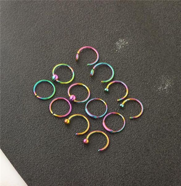 

nose rings for women316l stainless steel nose rings20g088mm6 colorspack of 12 pieces lip nail body jewelry3052561, Silver