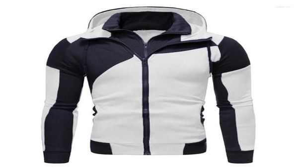 

men039s hoodies men39s sweatshirts autumn winter men patchwork hoody fleece tracksuit male warm hooded zipper sportswear5127835, Black