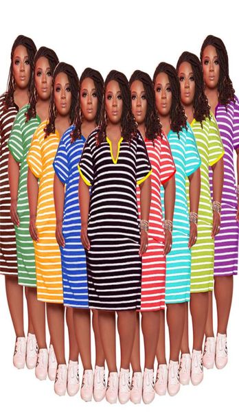 

summer women039s plus size dresses striped 3xl 4xl 5xl dress short sleeve vneck beach skinny skirts dhl 51521298749, Black