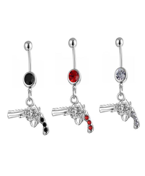 

d0088 gun belly navel button ring mix colors012345678387783, Silver