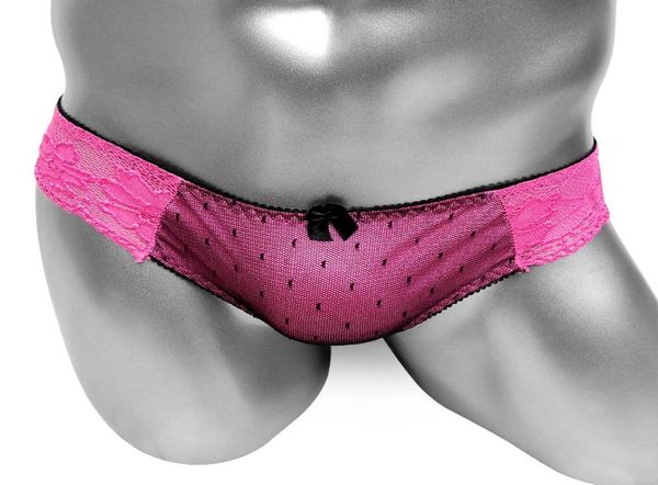 

sissy panties briefs underwear for sissy mens lingerie lace softy mesh bow super low rise gay bikini underpants5890058, Black;white