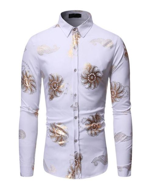 

mens fashion paisley dress shirts camisas hombre 2020 brand white slim fit long sleeve shirt men business casual social shirt7428044, White;black