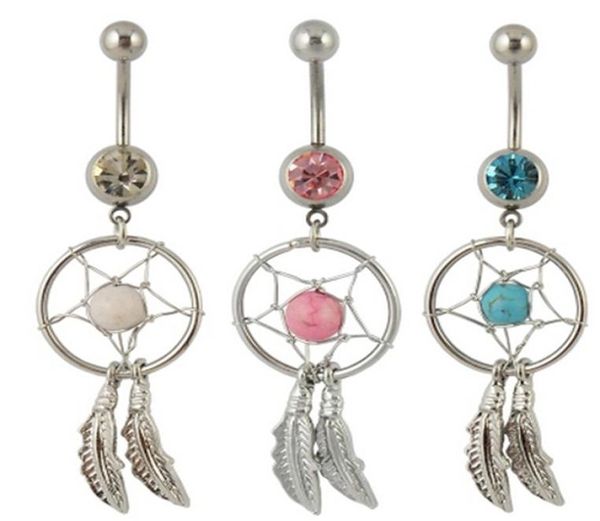 

d0008 dream belly navel button ring mix colors01234569446831, Silver