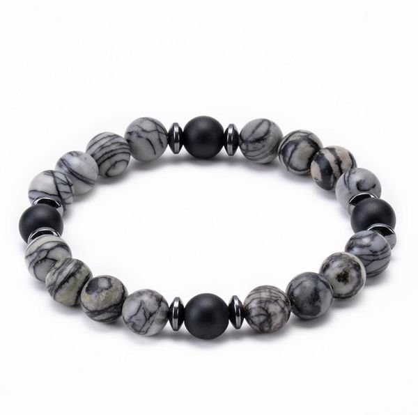 

fashion beaded strands lovers bracelet designer jewelry for women gift lava rock hematite tiger eye white turquoise frosted stone 6769799, Black