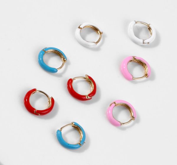 

circle new earrings women earringshoop earrings new fashion simple red blue pink white small ear circle earrings for women geometr6233151, Golden;silver