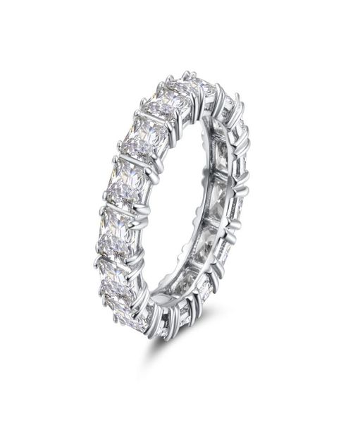 

925 sterling silver pave setting full square diamant cz eternity band engagement wedding stone rings size 678 fine jewelry5835573, Slivery;golden