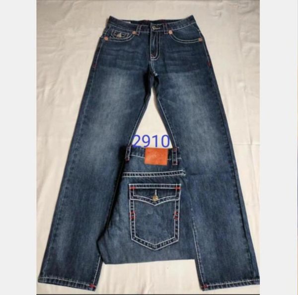 

new men039s straight true jeans long trousers mens coarse line religion jeans clothes man casual pencil pants blue black denim 7178526