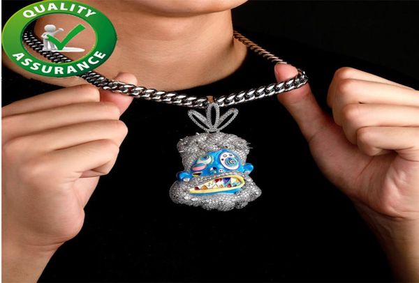 

hip hop jewelry mens women iced out pendant diamond necklace designer accessories rapper bling charm gold silver cuban link chain4078777