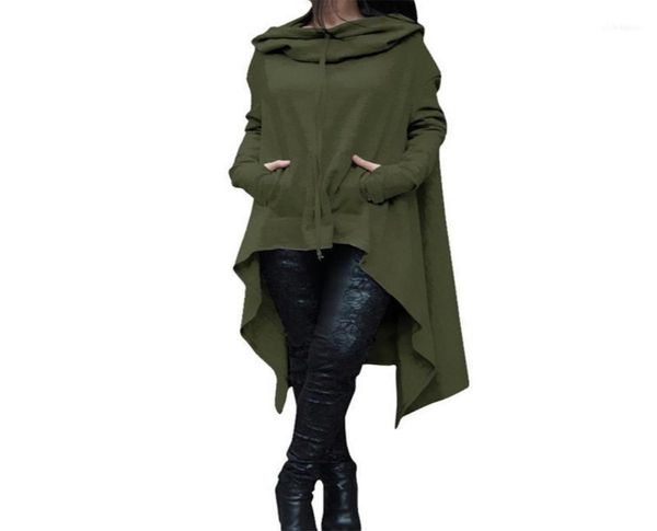 

fashion high street solid color long hooded sweatshirts ladies leisure hoodies loose sleeve jumper plus size s4xl12409691, Black