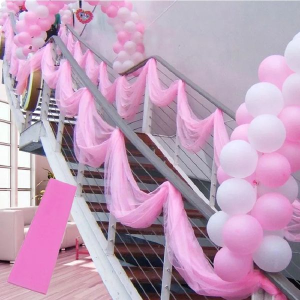

5meter/lot sheer crystal organza tulle roll fabric for wedding party decoration organza chair sashes width 48cm
