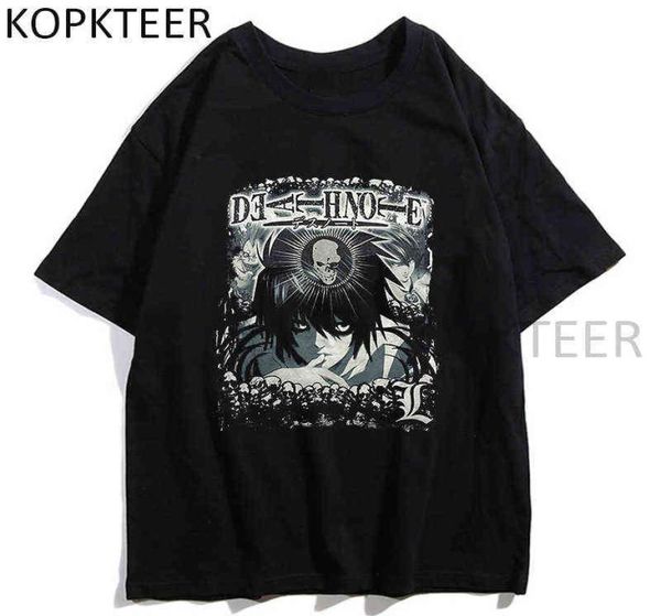 

anime tshirts death note misamisa yagami light mikami teru manga print men women harajuku grunge aesthetic short sleeve tshirt g7223882, White;black
