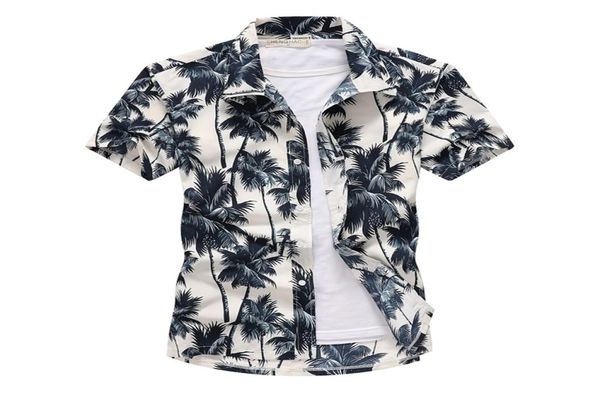 

fashion mens short sleeve hawaiian shirt fast drying plus size asian size s5xl summer casual floral beach shirts for men t1908306025901, White;black