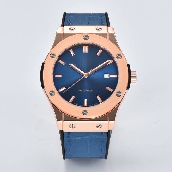 

men's watches precious metal watches yupoo automatic mechanical watches three hands full function watches business fashion watches leat, Slivery;golden