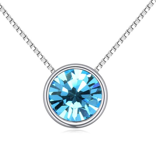 

round crystal from rovski choker necklace pendants fashion jewelry for women girls gift party accessories christmas gift8176725, Silver