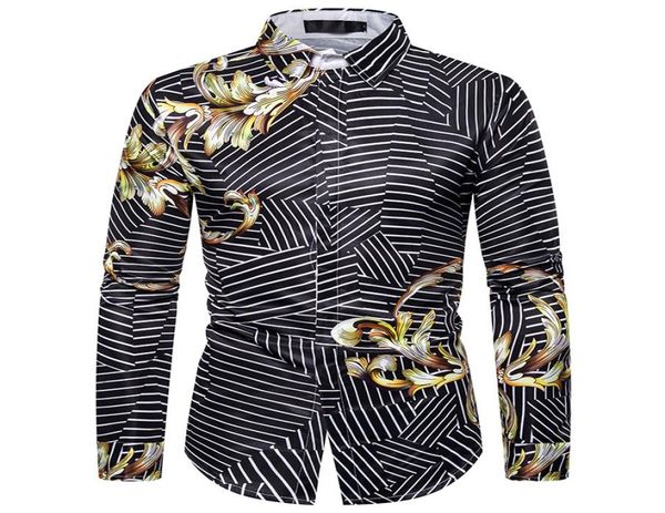 

us size m3xl mens slim fit printing polo t shirts long sleeve fashion casual polo t shirts8613637, White;black