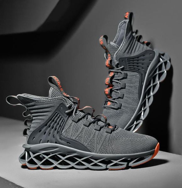 

men sneakers high blade running boots new fashion chunky sport streetwear shoes quality outdoor casual training footwear boy8876189, Black