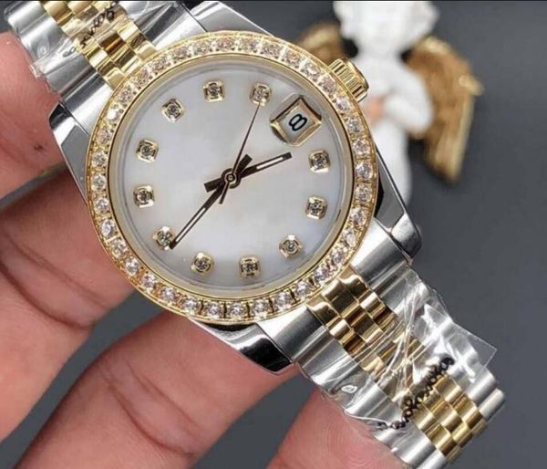 

lady diamonds watch women watchs 31mm women watch day dateday girl sapphire glass wristwatch automatic mechanical movement-04, Slivery;brown