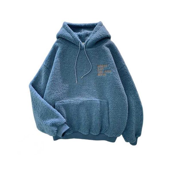 

designer hoodies womens autumn winter coat sweet hooded print harajuku loose pocket hoodies fleece flannel pullover female sweatshirt, Black