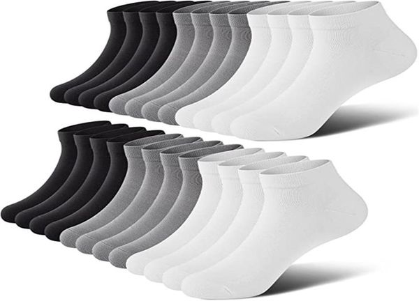 

mens socks for men low cut casual cotton 12 pairs short nonslip invisible socks9075010, Black