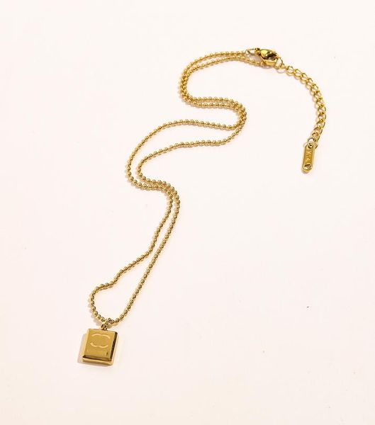 

women luxury designer necklace choker pendant chain 18k gold plated stainless steel crystal rhinestone letter c necklaces statemen2395313, Silver