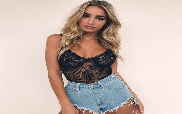 

women lace bodysuit high leg lingerie bralet suits one piece see through women underwears jumpsuit lingeries woman3207025, Black;white
