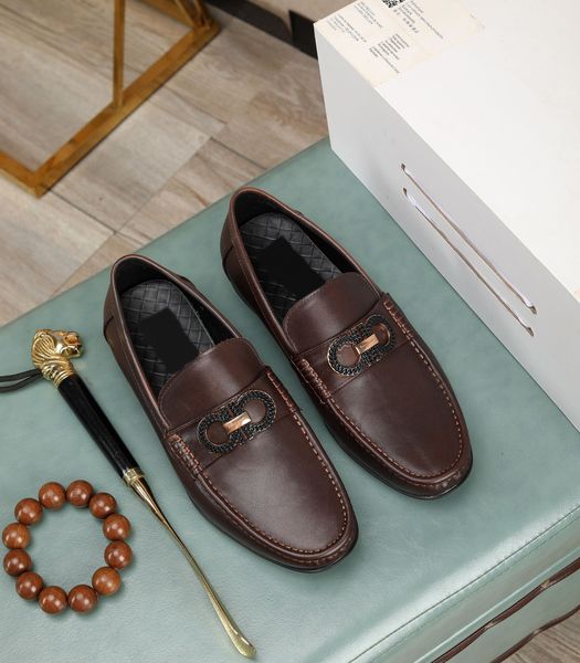 

mens dress shoes crocodile genuine leather casual loafers male fashion formal wedding gentlemen brand designer flats size 38-45, Black