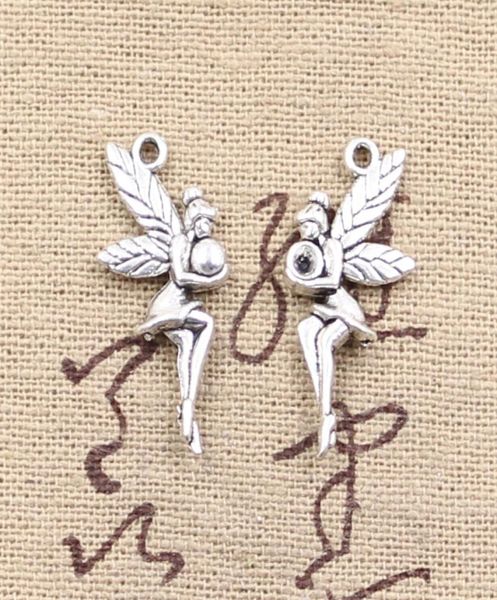 

120pcs charms fair angel 2611mm antique making pendant fitvintage tibetan silverdiy bracelet necklace9521170, Bronze;silver