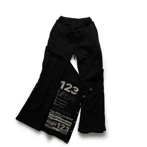 

quality 1 flared trousers pants men women heavy fabric fashion299q, Black;brown
