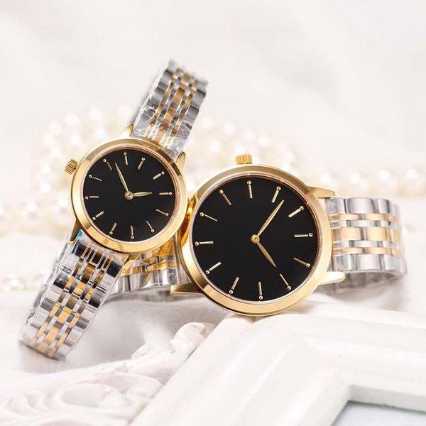 

couple watch de mens exquisite ladies wristwatch watches steel montre classic movement stainless luxe quartz case wristwatches style lo jxpx, Slivery;brown