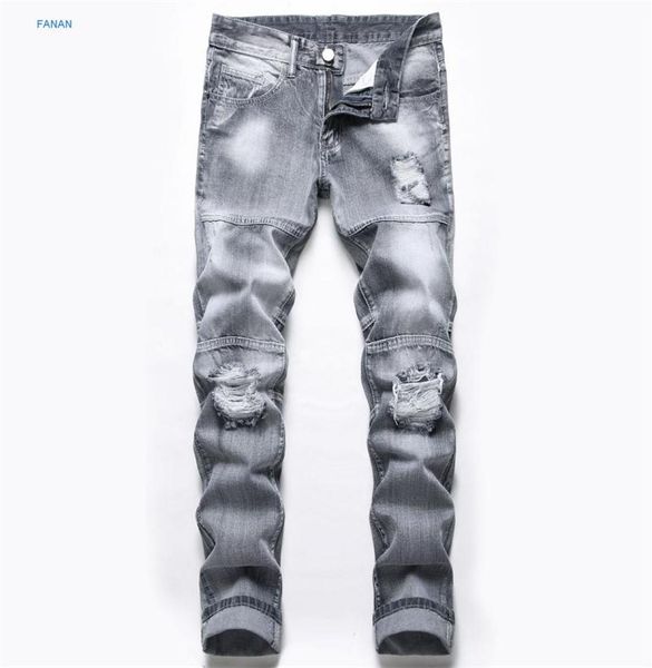 

men039s jeans light grey with holes for men0123456786969942, Blue