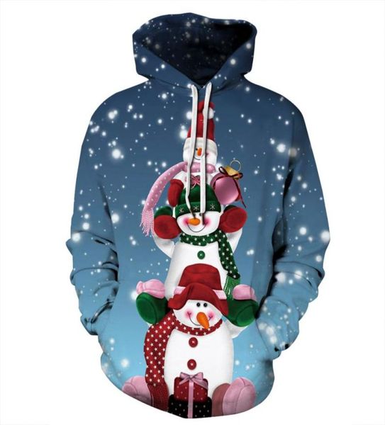 

christmas hoodies sweatshirts men women hoodie 3d print santa snowman sweatshirt hooded pullover couple clothes mens funny ju1573960, Black