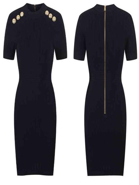 

casual dresses bajia women039s knitted dress summer style shoulder metal buckle waist slim skirt7839849, Black;gray