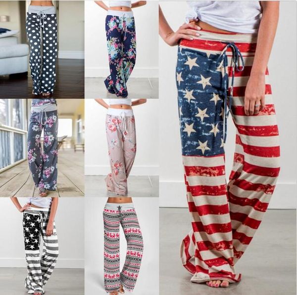 

floral yoga trousers women palazzo wide leg pants loose sports harem pants loose boho casual flower print long pants new styles lj7992052, Black;white