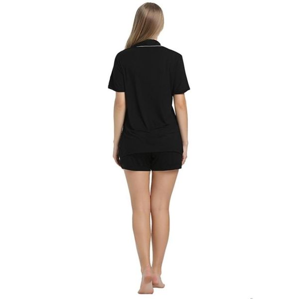 

joyaria summer pajama sets bamboo short sleeve pjs sleepwear shirt sleep bottoms for women nightwear ladies pyjamas y2004254760883, Black;red