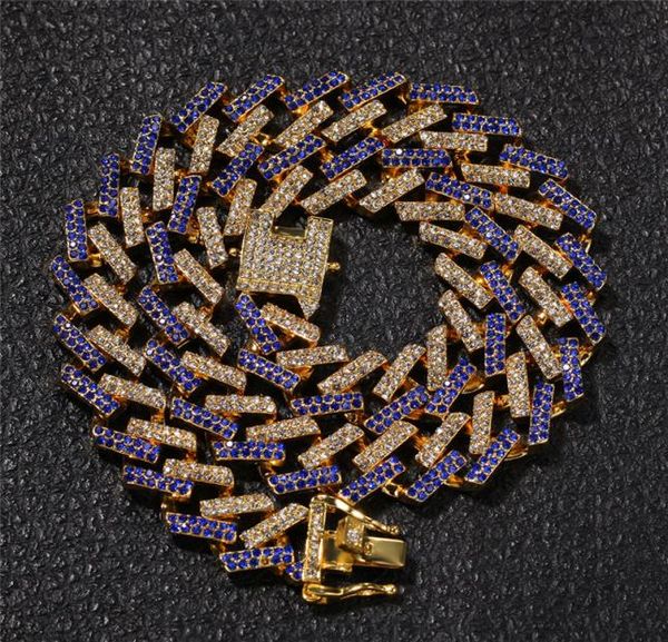 

15mm miami cuban chain necklace full bling bling iced out rhinestones silver gold color fashion jewelry necklace5423726
