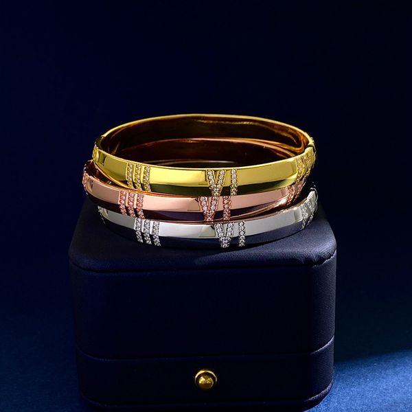 

new designed t letter 925 silver numeral sky star full diamonds women bracelet designer jewelry t7654, Black