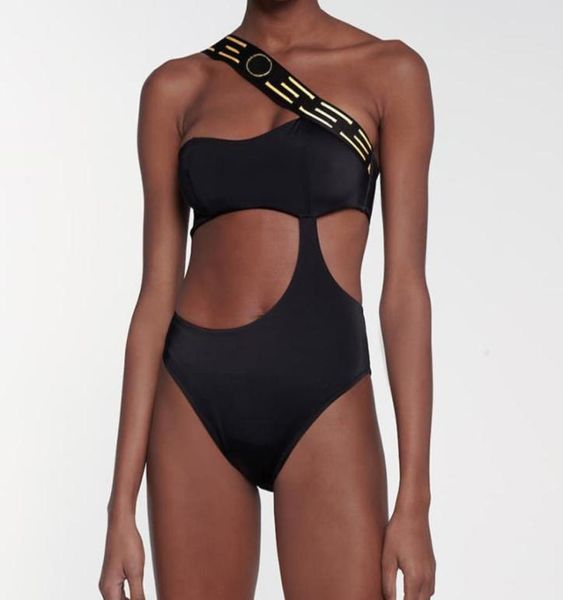 

black one piece swimsuit for lady trendy one shoulder women swimwear ladies pool party bathing suit2470121, White;black