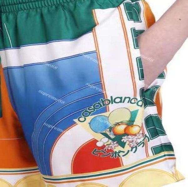 

22ss color block square gradient silk shorts men and women fashion sets hawaii leisure short sleeves shirts6422571, White;black