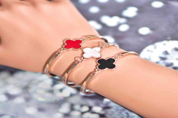 

four leaf clover bracelet new small frh women039s bracelet jewelry bracelet factory direct sal6222179, Golden;silver