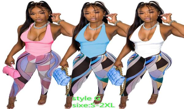 

summer women tracksuits two piece sets designer outfits round neck color contrast splicing strap hollow out sleeveless vest s3818779, Gray