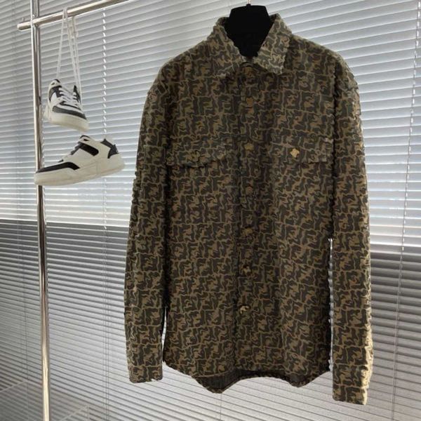 

luxury denim jacket mens casual cardigan coat f jacquard designer varsity jackets oversize button sweatshirt hip-hop baseball uniform men wo, Black;brown